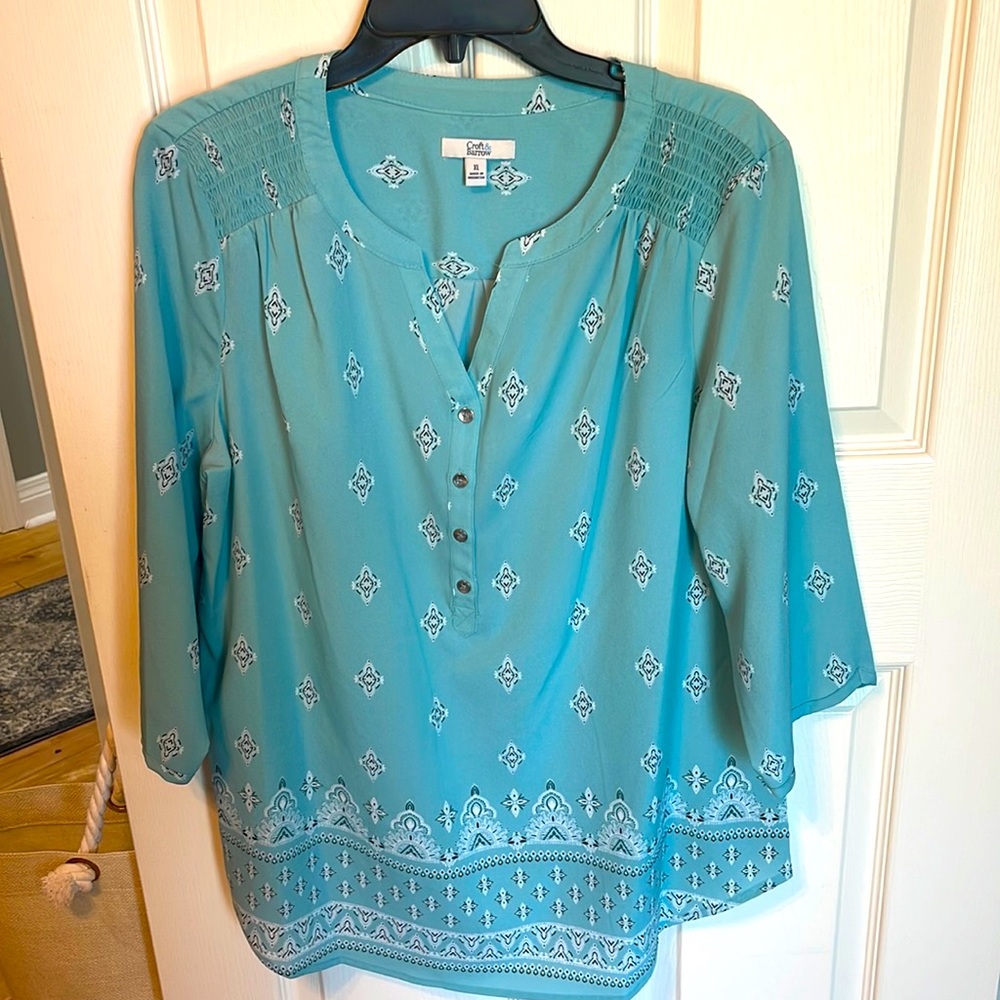 Sheer, lightweight, long sleeved blouse- Size XL